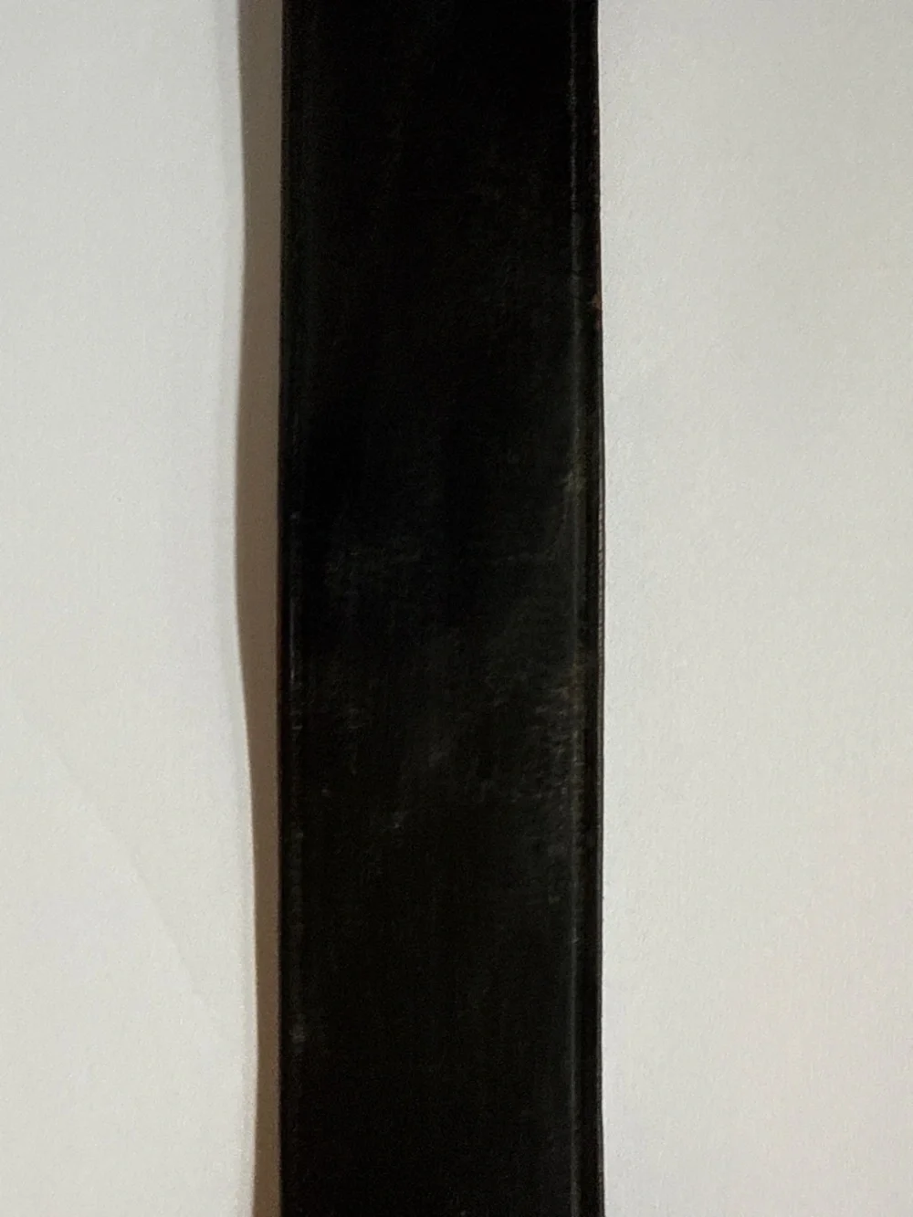 Vintage 90s Black Leather Belt with Hand Forged Square Brass Buckle